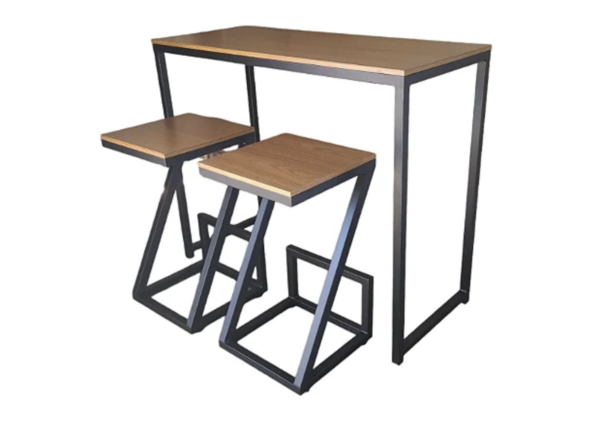 Conjunto de Mesa Bistro Lorena Estilo Industrial com 2 Banquetas